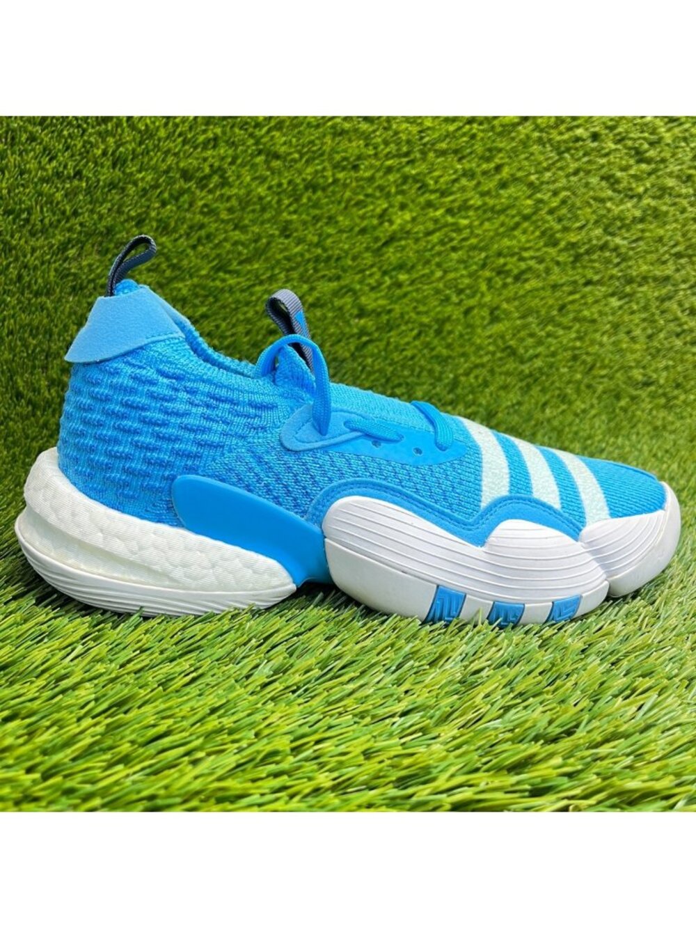 Adidas Trae Young 2 Mens Size 7 Blue White Athletic Basketball Shoes Sneakers
